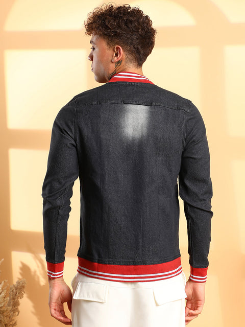 CAHOOT Dark-Wash Denim Jacket With Contrast Hem