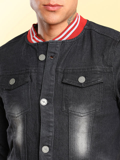 CAHOOT Dark-Wash Denim Jacket With Contrast Hem