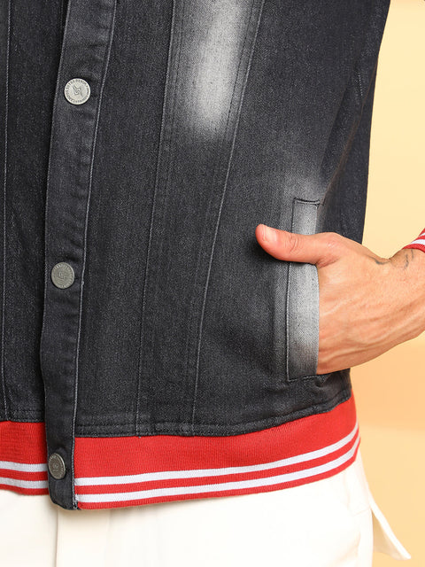 CAHOOT Dark-Wash Denim Jacket With Contrast Hem