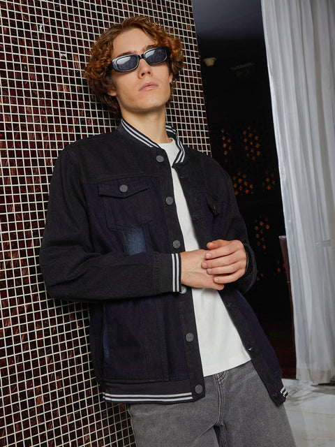 OneKind Dark-Wash Denim Bomber Jacket