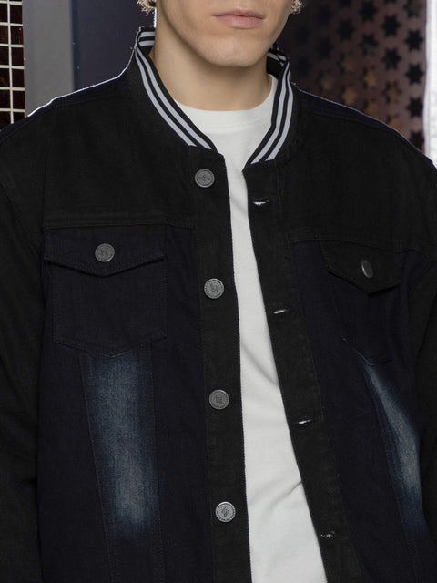 OneKind Dark-Wash Denim Bomber Jacket