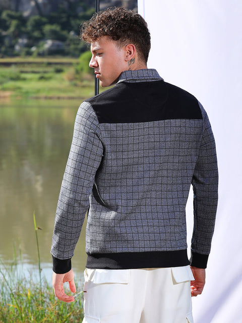 STARCAST Zip-Front Graph Checkered Jacket