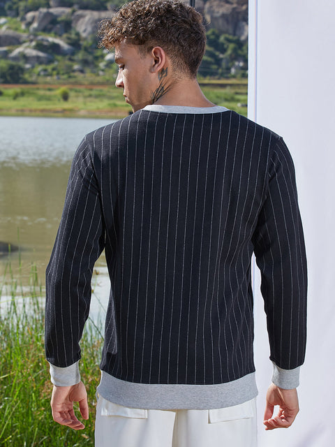 STARCAST Pinstriped Jacket With Contrast Hem