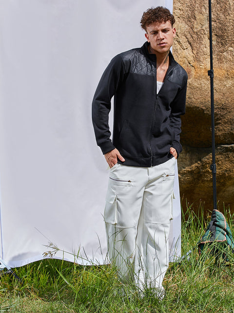 Behookd Zip-Front Jacket With Quilted Detail