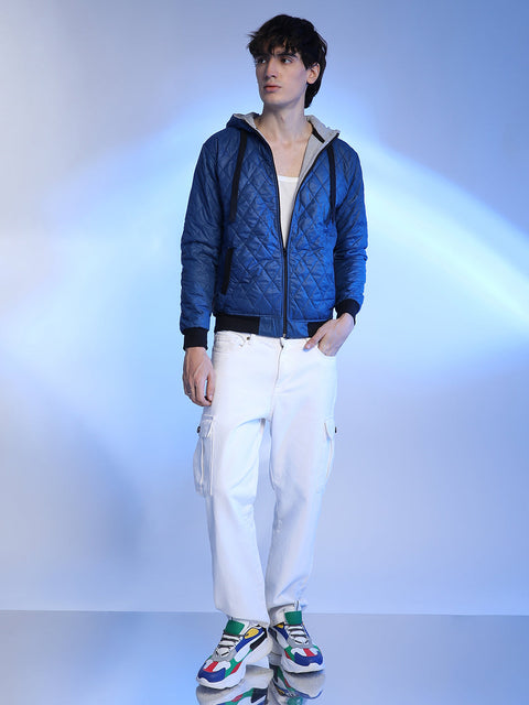 XYNG Rhombus-Quilted Bomber Jacket