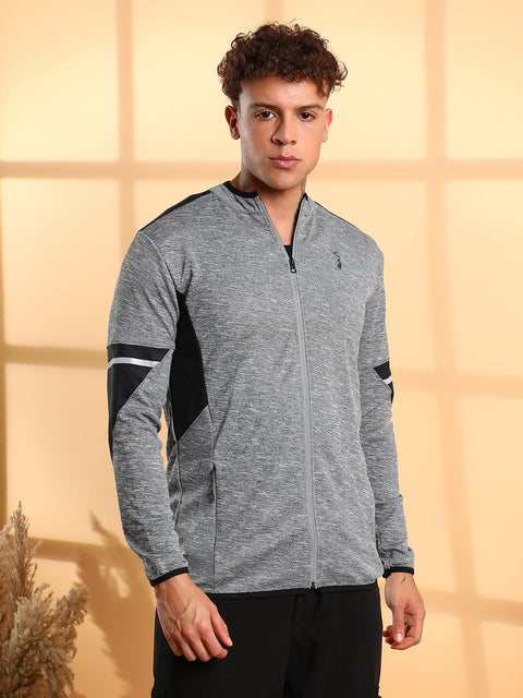 CAHOOT Heathered Activewear Jacket With Contrast Detail