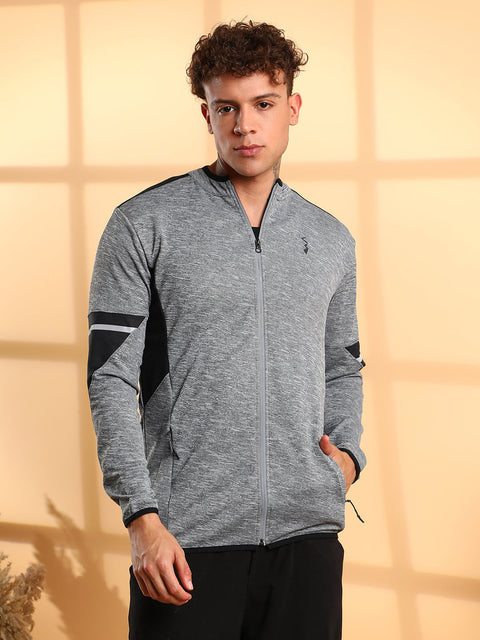 CAHOOT Heathered Activewear Jacket With Contrast Detail