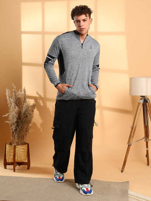CAHOOT Heathered Activewear Jacket With Contrast Detail