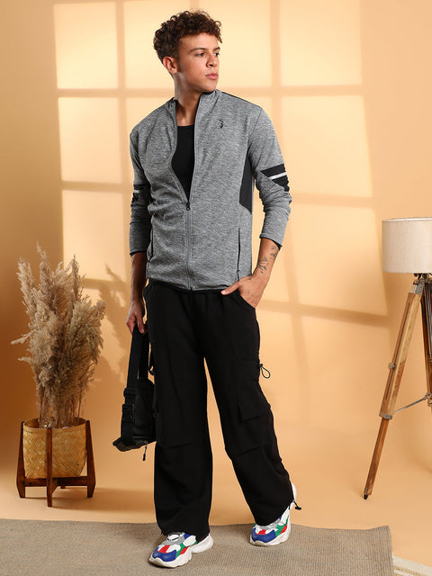 CAHOOT Heathered Activewear Jacket With Contrast Detail