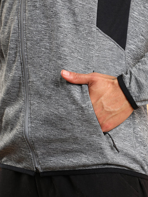 CAHOOT Heathered Activewear Jacket With Contrast Detail