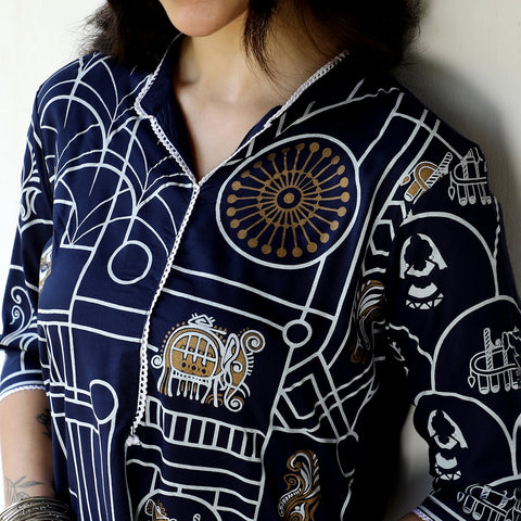 Sauce - Animal Print Kurta With Trousers Set