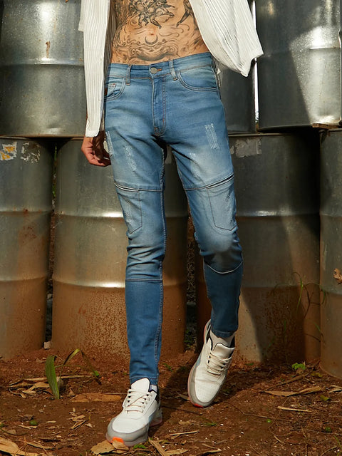 Just Be Self-Design Patched Denim Jeans
