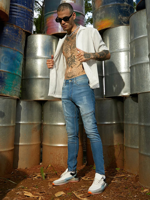 Just Be Self-Design Patched Denim Jeans