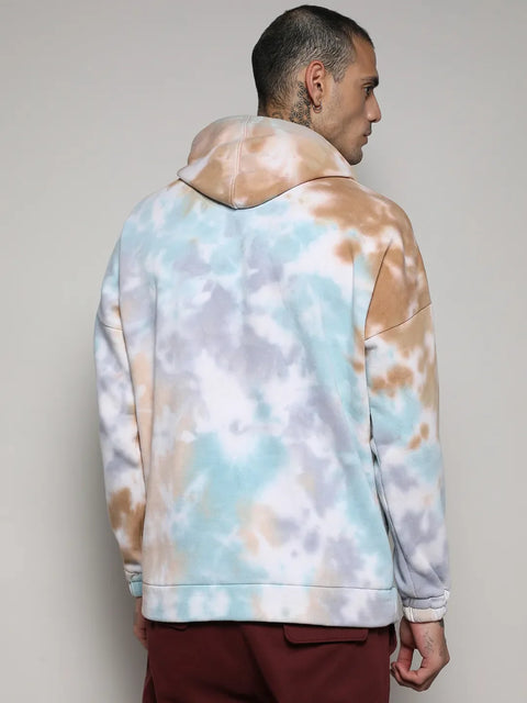STARCAST Pastel Tie Dye Oversized Hoodie With Kangaroo Pocket