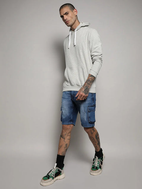 Just Be Pullover Hoodie With Contrast Drawstring