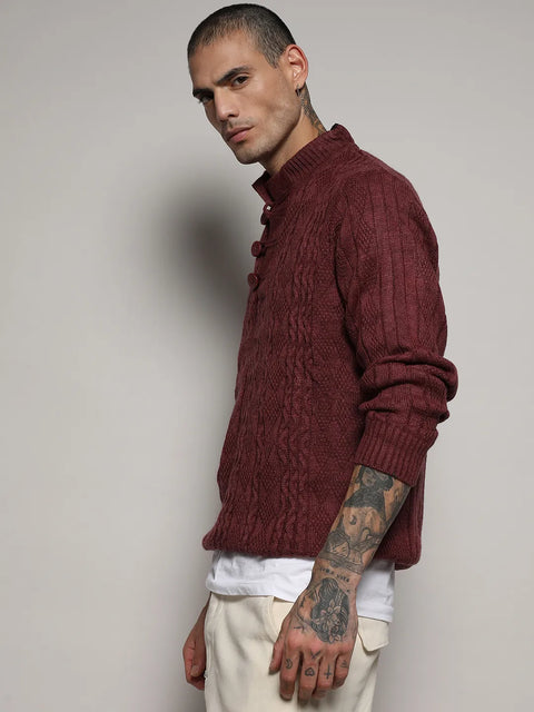 Hooked Rhombus Knit Sweater