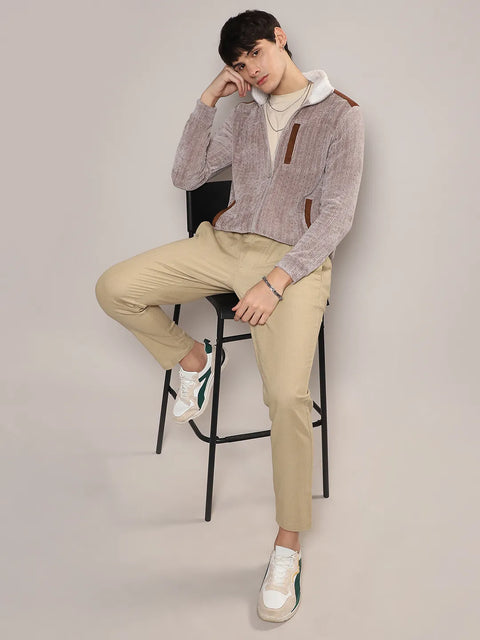Behookd Zip-Front Cable Knit Jacket