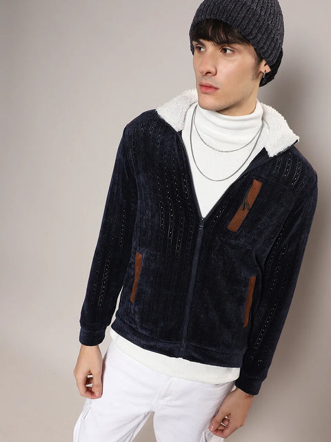 Just Be Zip-Front Cable Knit Jacket