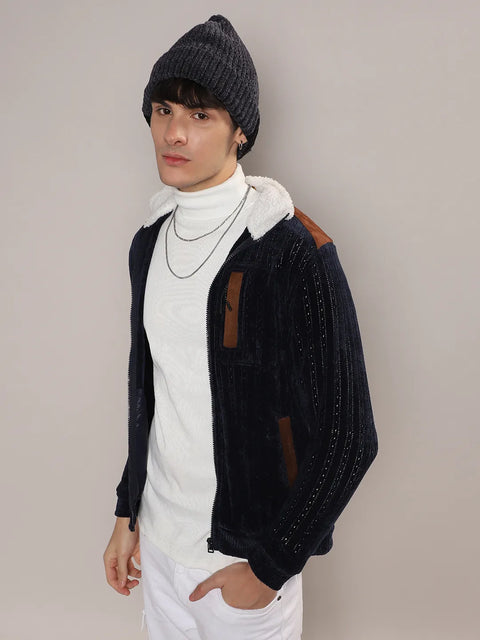 Just Be Zip-Front Cable Knit Jacket