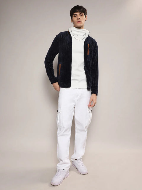 Just Be Zip-Front Cable Knit Jacket