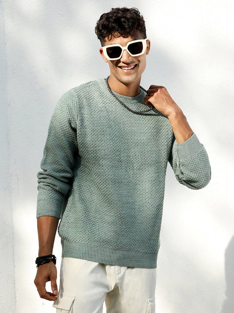 Just Be Textured Knit Pullover Sweater