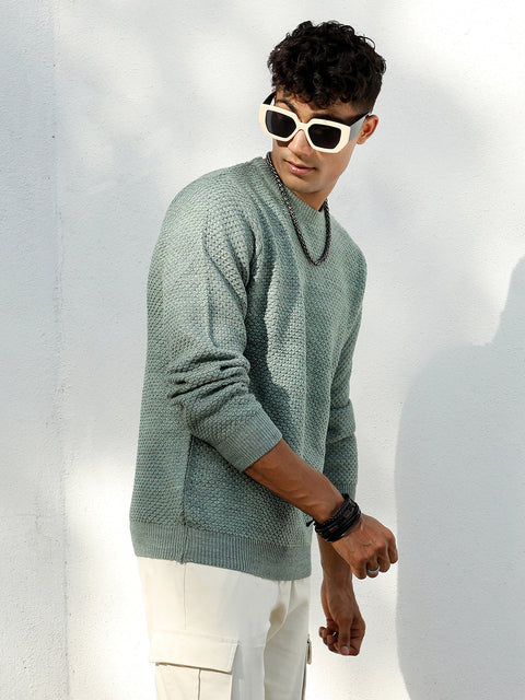 Just Be Textured Knit Pullover Sweater