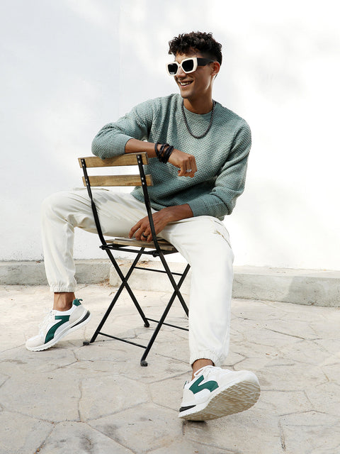 Just Be Textured Knit Pullover Sweater