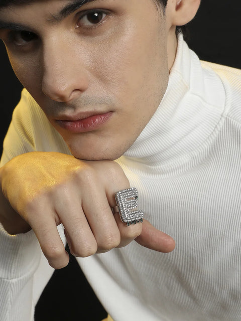 Chaos - Bling E Alphabet Ring - Silver
