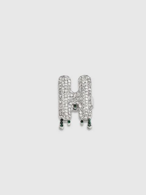 Chaos - Bling H Alphabet Ring - Silver