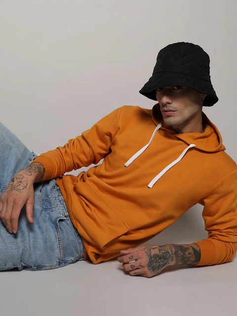 Just Be Pullover Hoodie With Contrast Drawstring