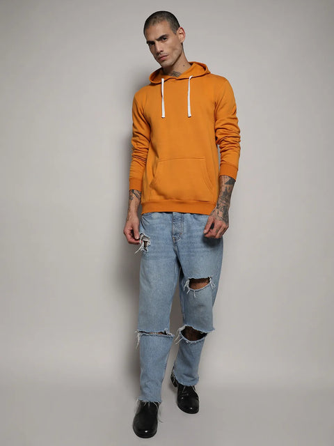 Just Be Pullover Hoodie With Contrast Drawstring