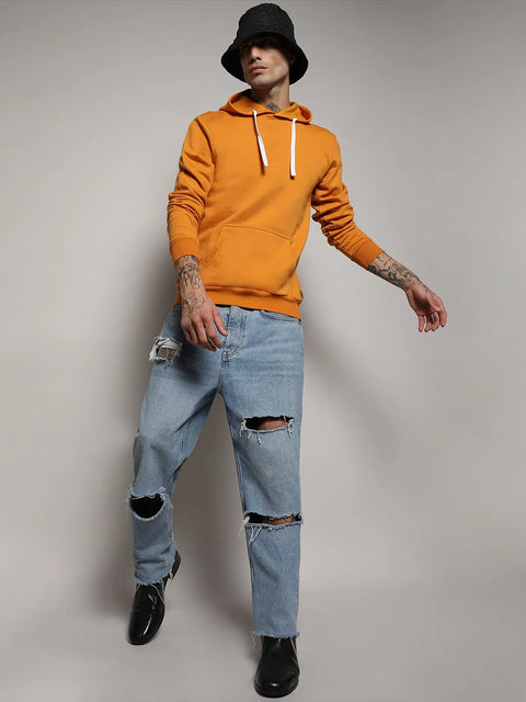 Just Be Pullover Hoodie With Contrast Drawstring