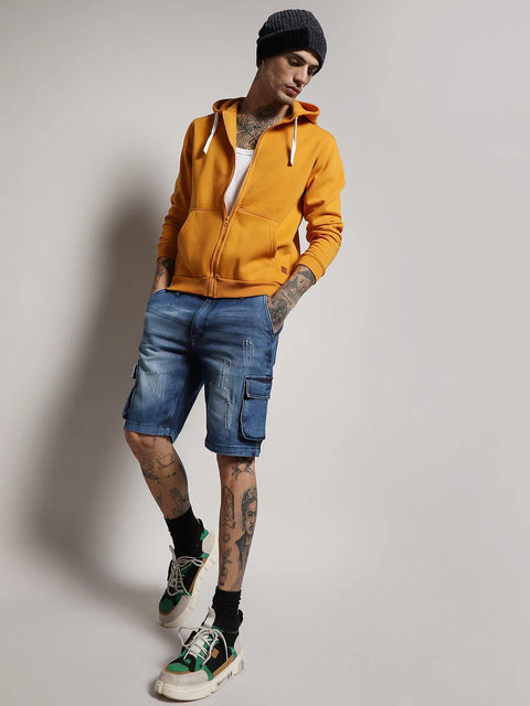 Just Be Zip-Front Hoodie With Contrast Drawstring