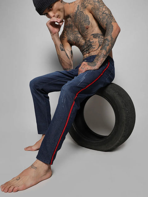 Just Be Contrast Side-Striped Denim Jeans