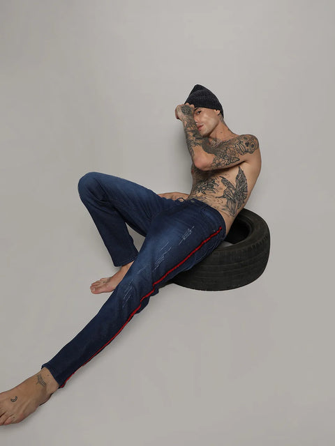 Just Be Contrast Side-Striped Denim Jeans