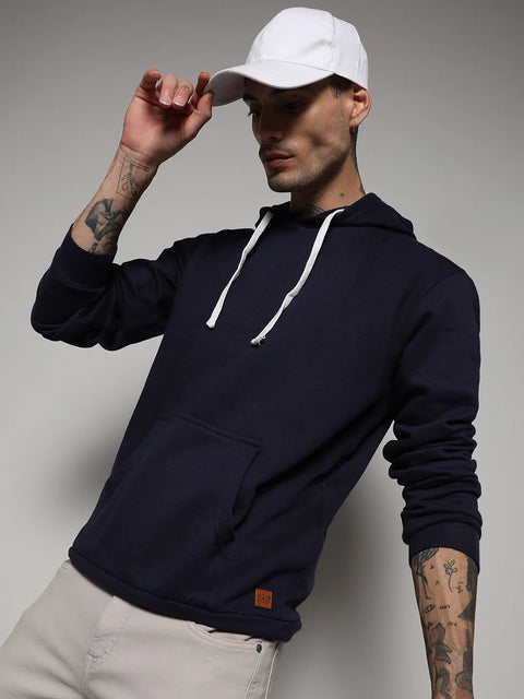 Just Be Pullover Hoodie With Contrast Drawstring
