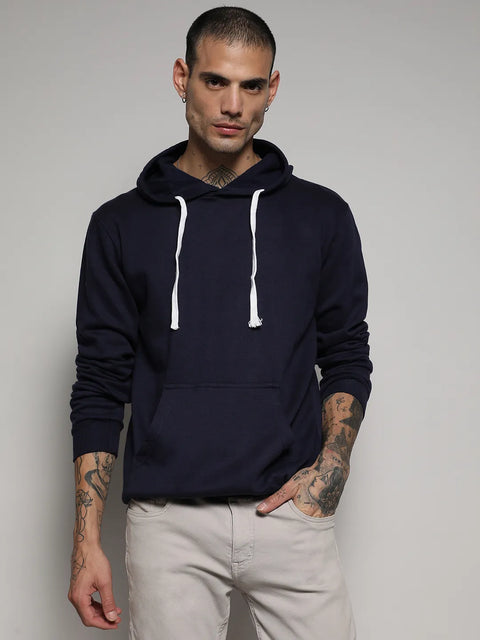 Just Be Pullover Hoodie With Contrast Drawstring