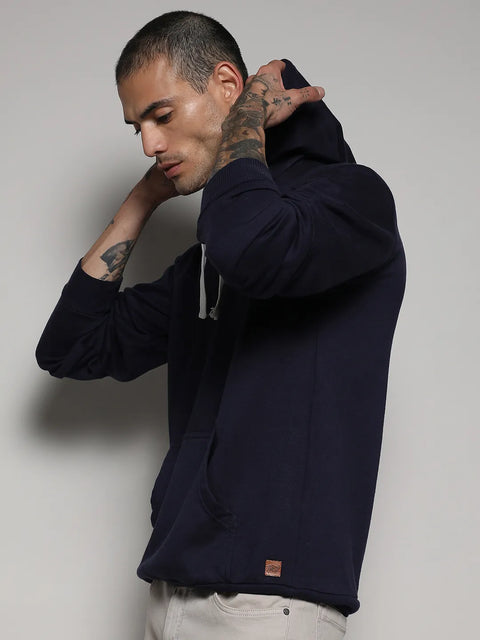 Just Be Pullover Hoodie With Contrast Drawstring