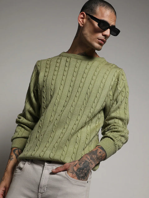 Hooked Cable Knit Sweater