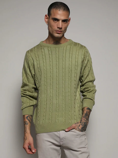 Hooked Cable Knit Sweater