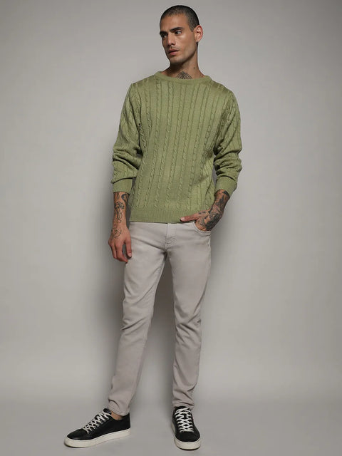 Hooked Cable Knit Sweater