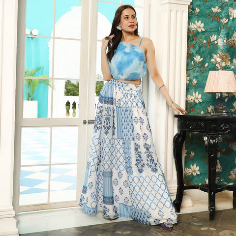 Sohi - Abstract Floral-Block Imprint Co-Ord Set