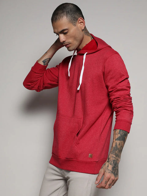 Just Be Pullover Hoodie With Contrast Drawstring