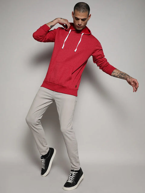 Just Be Pullover Hoodie With Contrast Drawstring