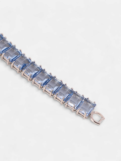 Sohi - The Crystal-Quad Tennis Bracelet - Icy Blue