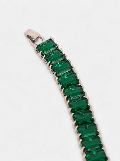 Sohi - The Crystal-Quad Tennis Bracelet - Emerald Green