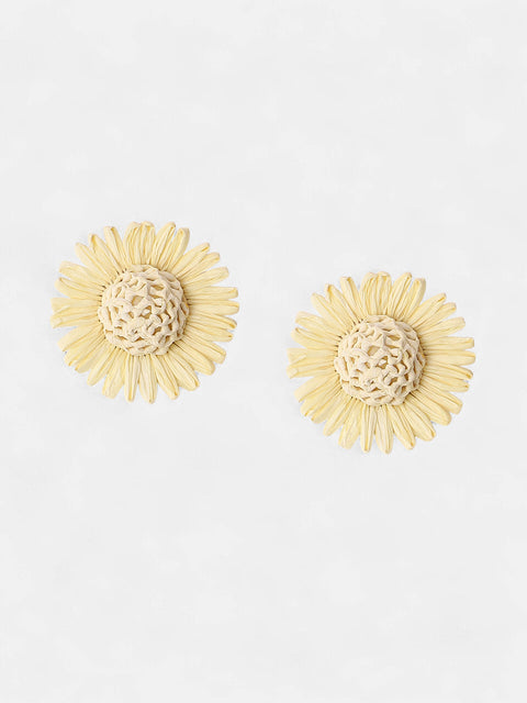 Hot Sauce - The Boho-Sunflower Stud Earrings - Off-White
