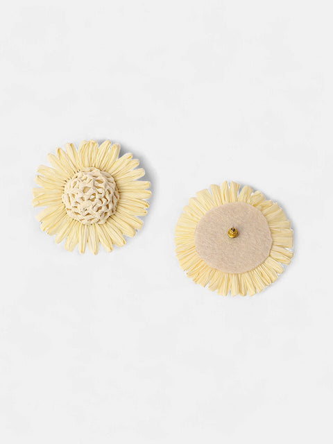 Hot Sauce - The Boho-Sunflower Stud Earrings - Off-White