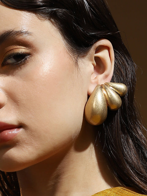 Sohi - The Puffy-Teardrop Drop Earrings - California Gold