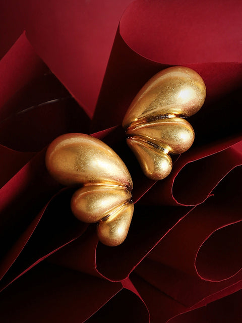 Sohi - The Puffy-Teardrop Drop Earrings - California Gold